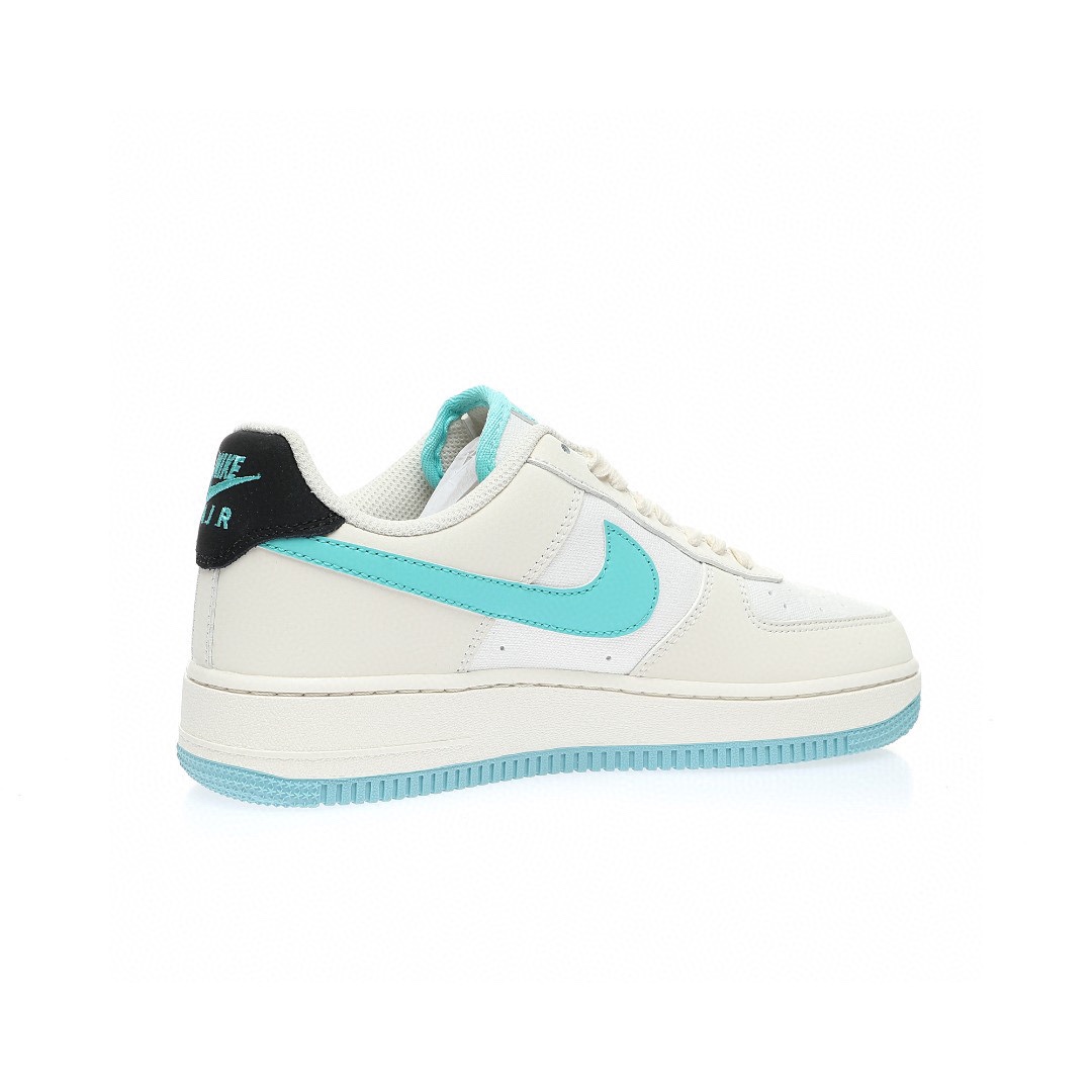 Nike Air Force 1 「拼接米白水藍黑球」