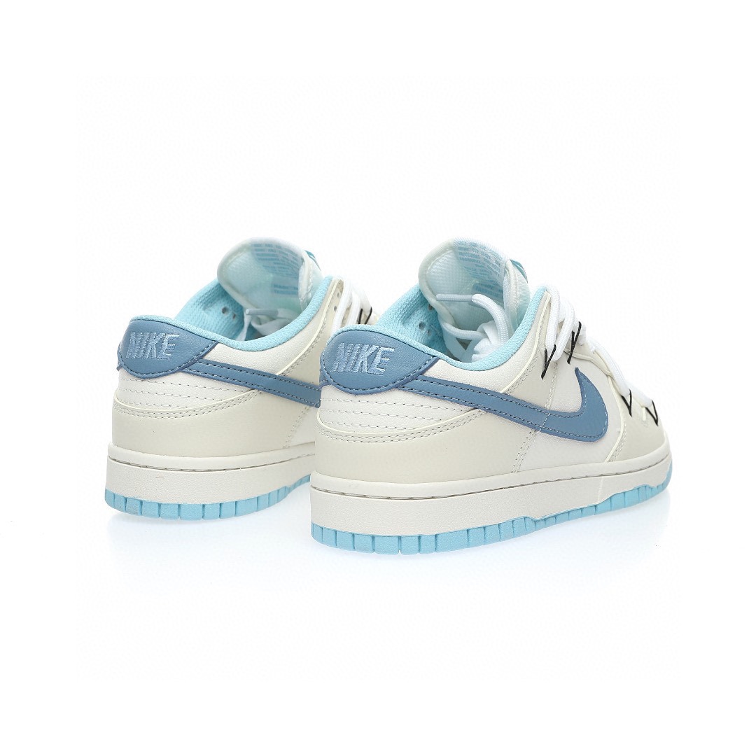 Dunk Low “皮革奶白淺藍綁繩”