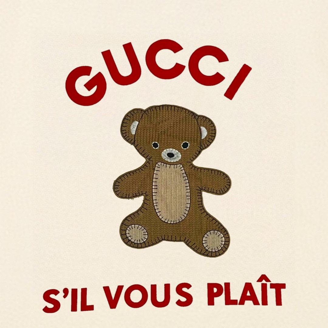 Gucci 古馳限定款貼布小熊章仔短袖T恤