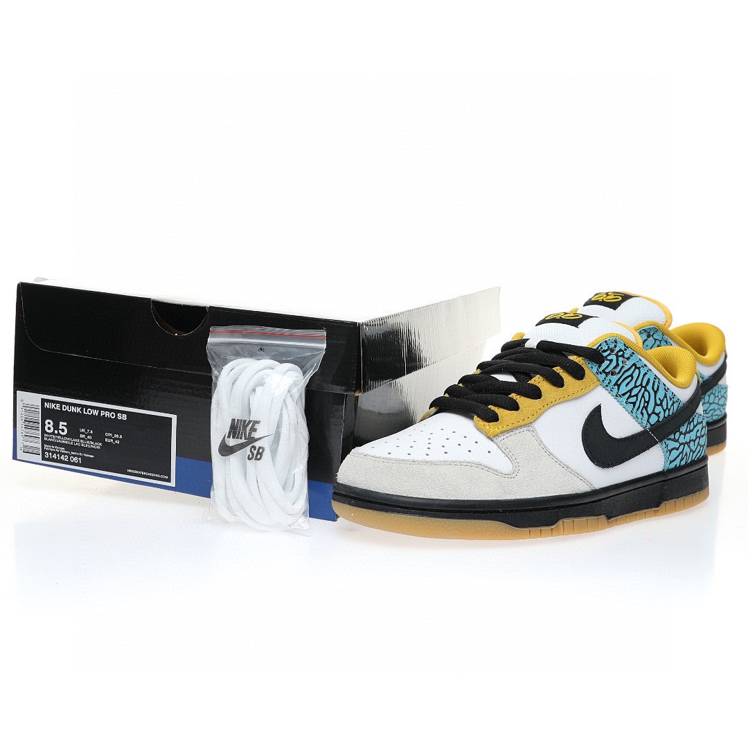 Dunk Low “白淺灰黑藍大象爆裂紋”