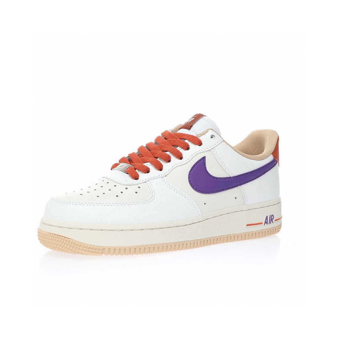 Nike Air Force 1 “皮革白米舊橘紫”