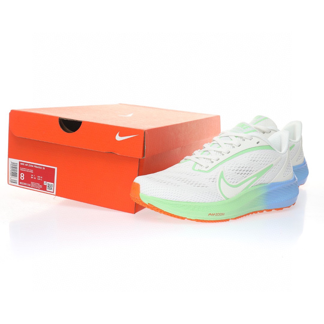 Nike Air Zoom Pegasus 39代超级飞马涡轮增压马拉松休闲运动慢跑鞋“网织白浅绿蓝绿渐变”