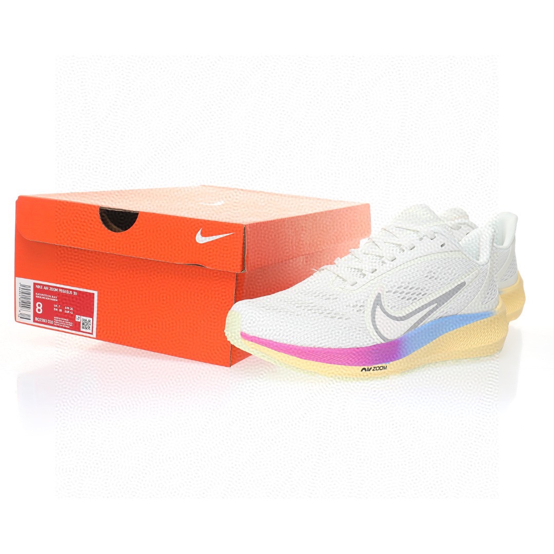 Nike Air Zoom Pegasus 39代超級飛馬渦輪增壓馬拉松休閒運動慢跑鞋「網織白紫藍漸變」