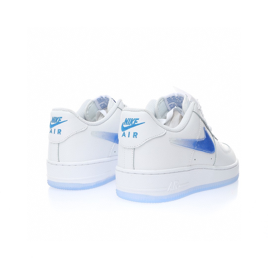 Nike By You Air Force 1 皮革白冰藍漸變鈎子」