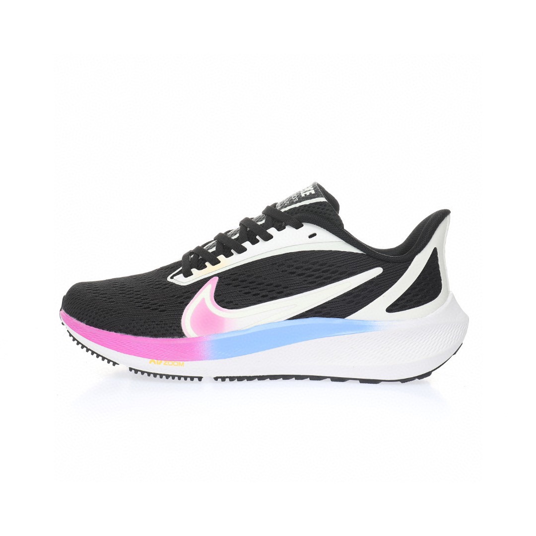 Nike Air Zoom Pegasus 39代超級飛馬渦輪增壓馬拉松休閒運動慢跑鞋「網織黑白紫藍漸變」