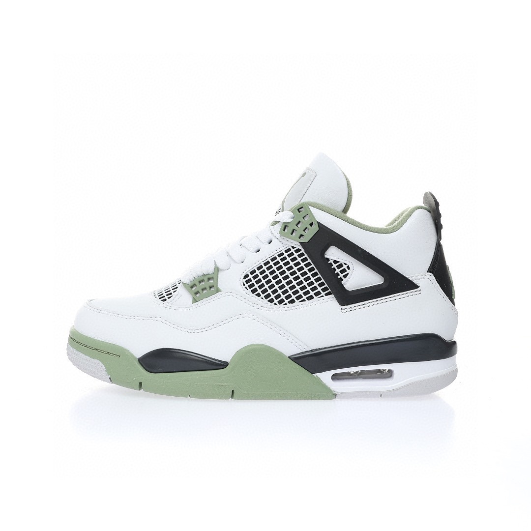 Nike Wmns Air Jordan 4 Retro"Oil Green/Seafoam 白黑綠鼠尾草