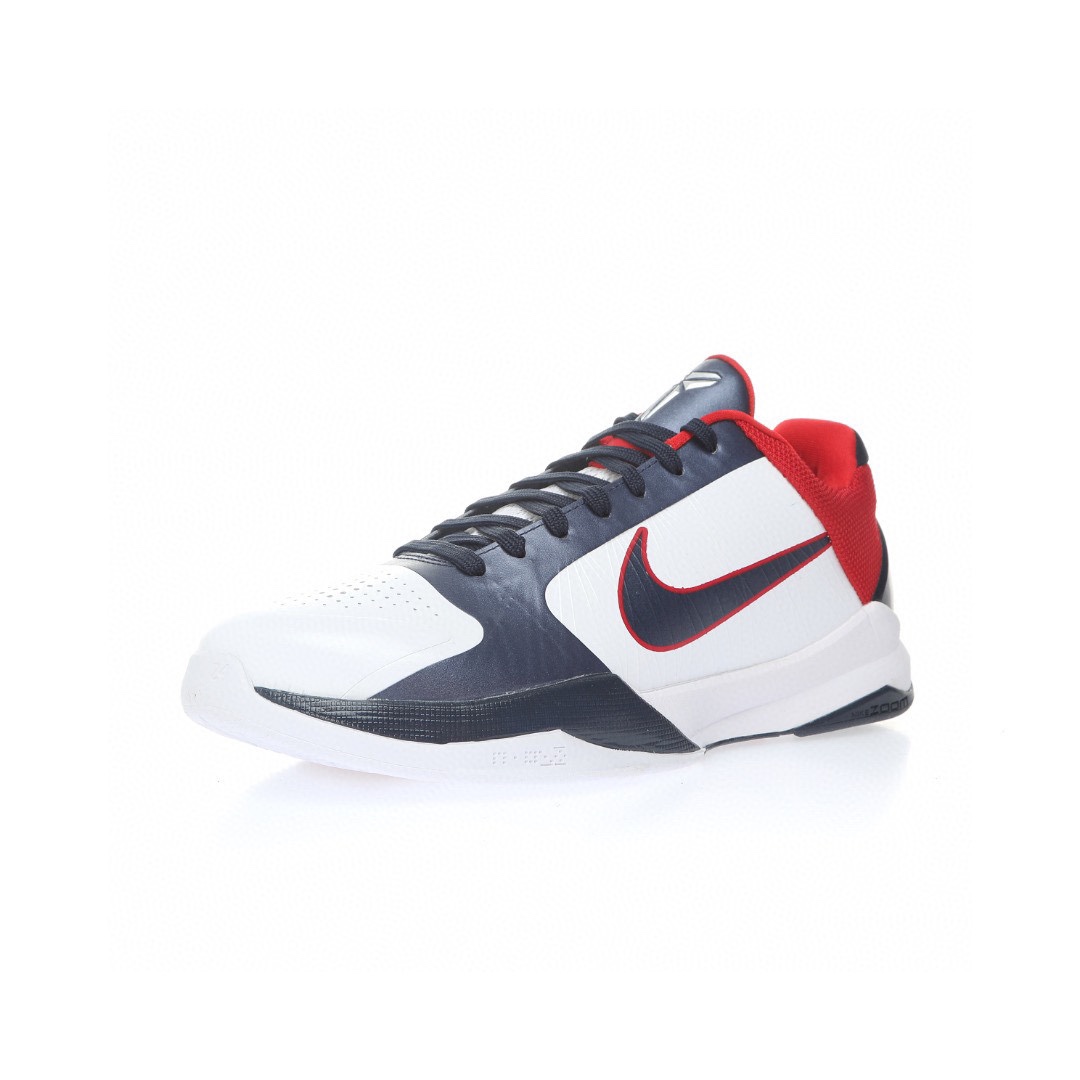 Nike Zoom Kobe ZK5 Protro"USA White Obsidian Sport Red"科比5代復刻實戰運動低幫文化籃球鞋「白深藍紅美國隊」