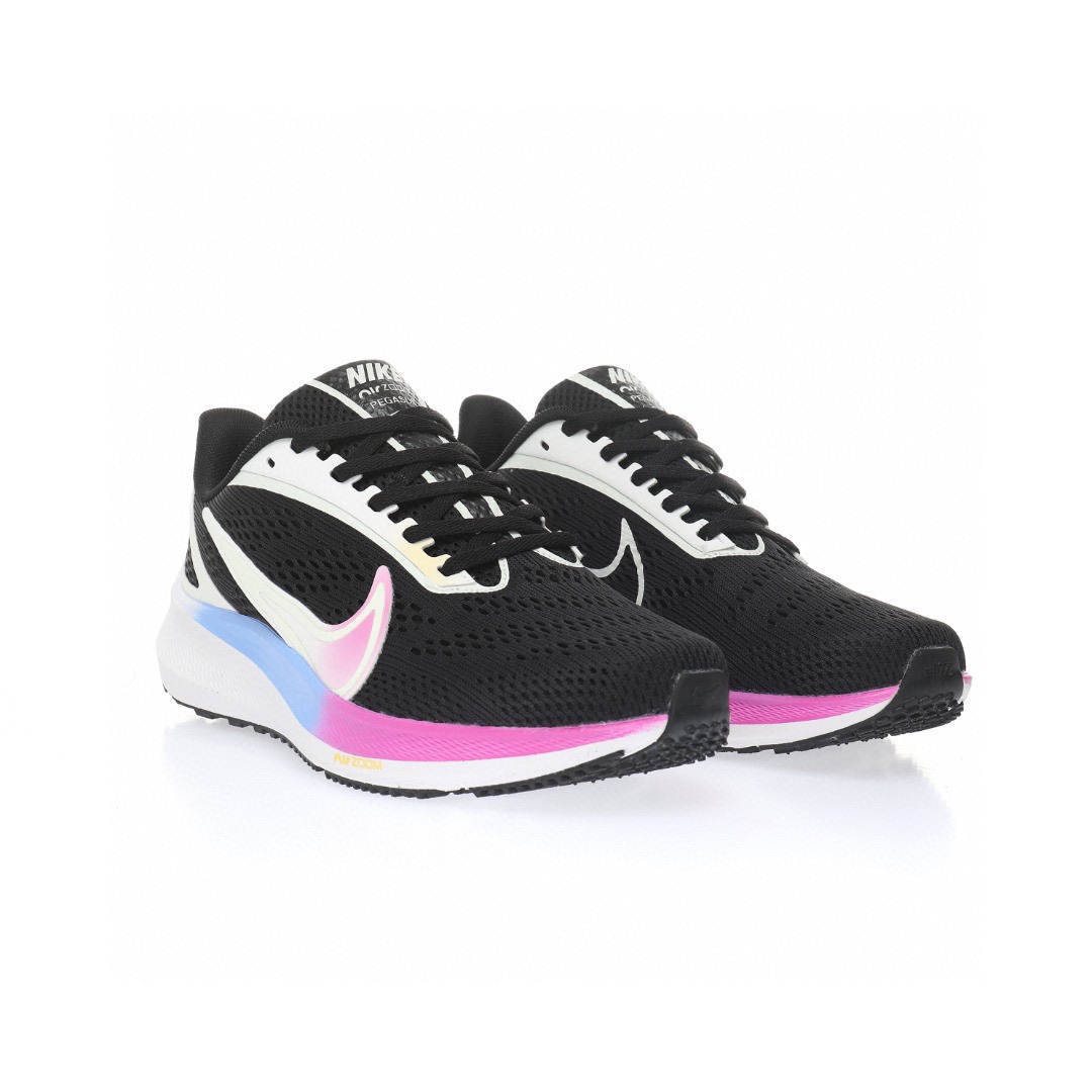 Nike Air Zoom Pegasus 39代超級飛馬渦輪增壓馬拉松休閒運動慢跑鞋「網織黑白紫藍漸變」