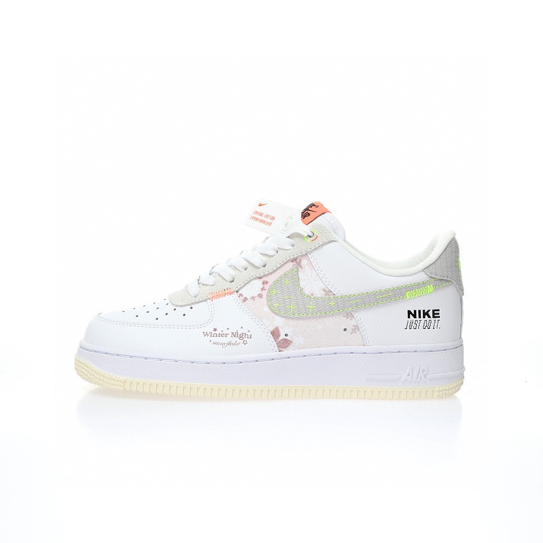 Nike Air Force 1 白灰雪中花語粉嫩