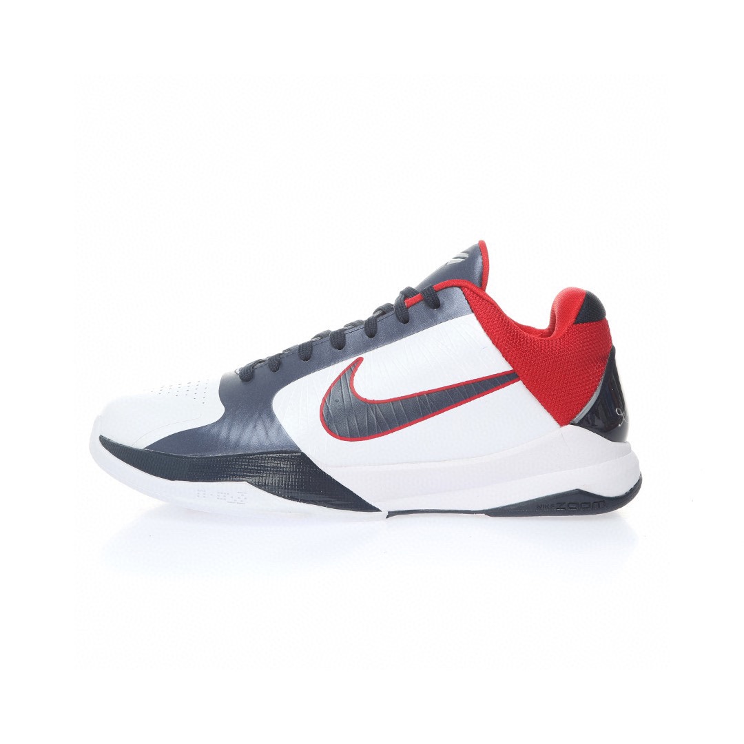 Nike Zoom Kobe ZK5 Protro"USA White Obsidian Sport Red"科比5代復刻實戰運動低幫文化籃球鞋「白深藍紅美國隊」