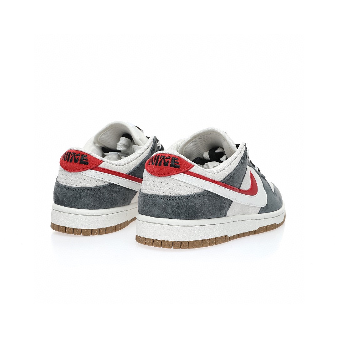 Dunk Low “麂皮黑灰紅雙鉤”