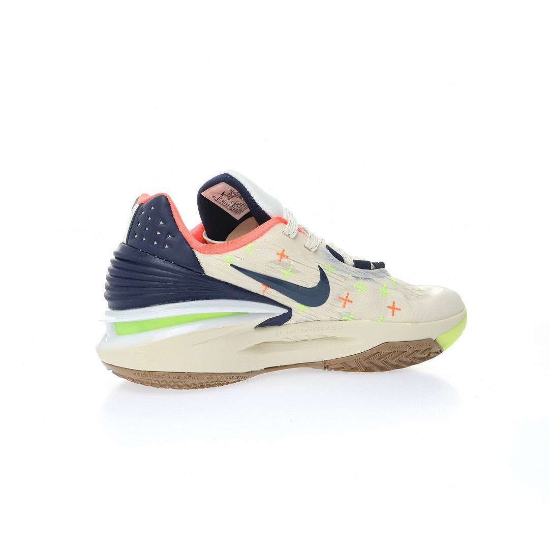 Nike Air Zoom GT Cut 2 EP"Crosshairs"超跑級2代低幫休閒運動籃球鞋「米白綠黑十字刺繡」