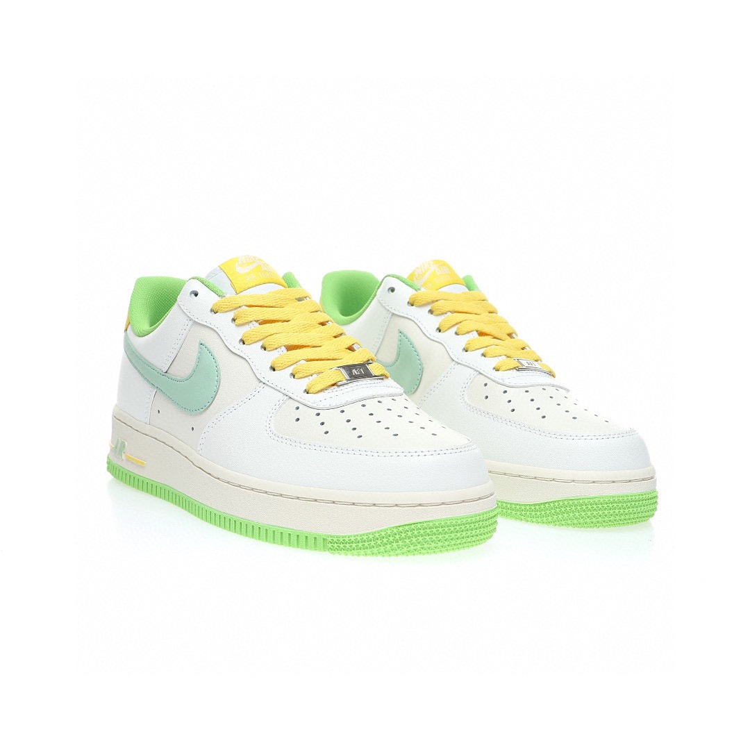 Nike Air Force 1 “皮革米白青綠黃”