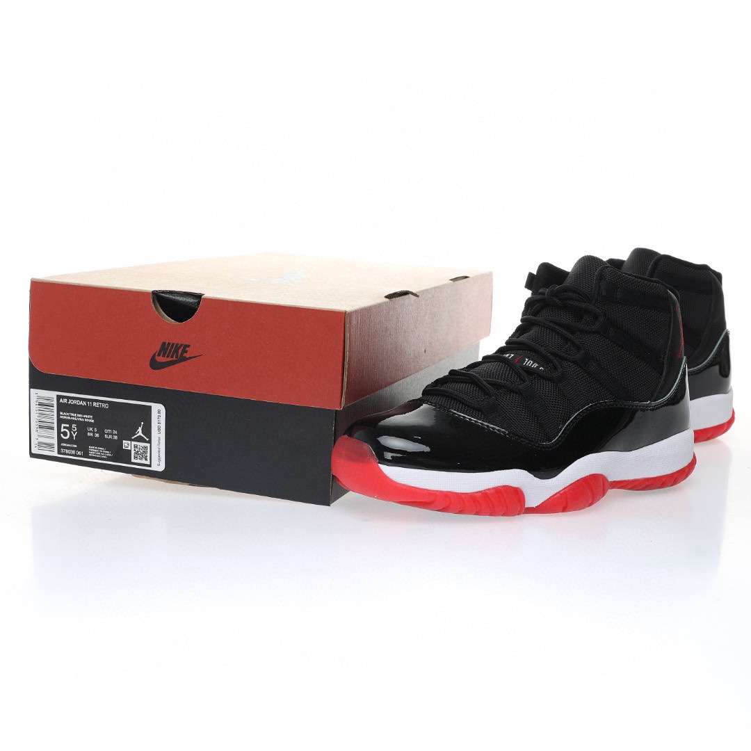 AJ11代邁克爾·喬丹高幫運動文化籃球鞋“19版黑紅大魔王”
