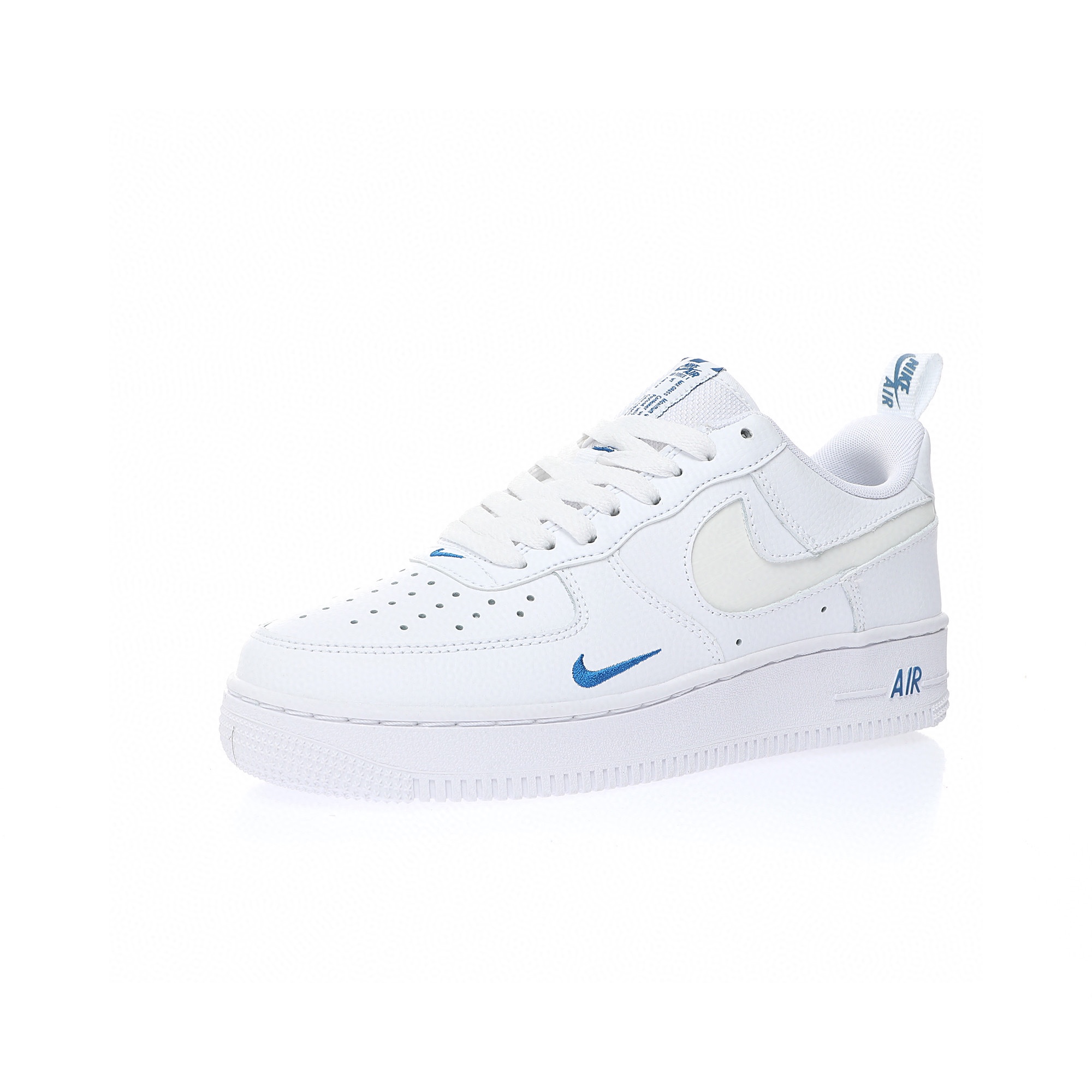 Nike Air Force 1 “皮革白寶藍小雙鉤3M鉤”