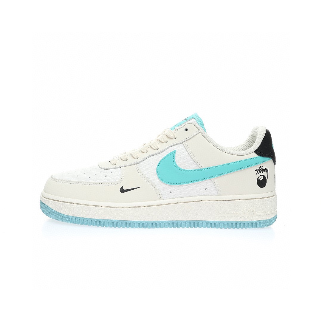 Nike Air Force 1 「拼接米白水藍黑球」