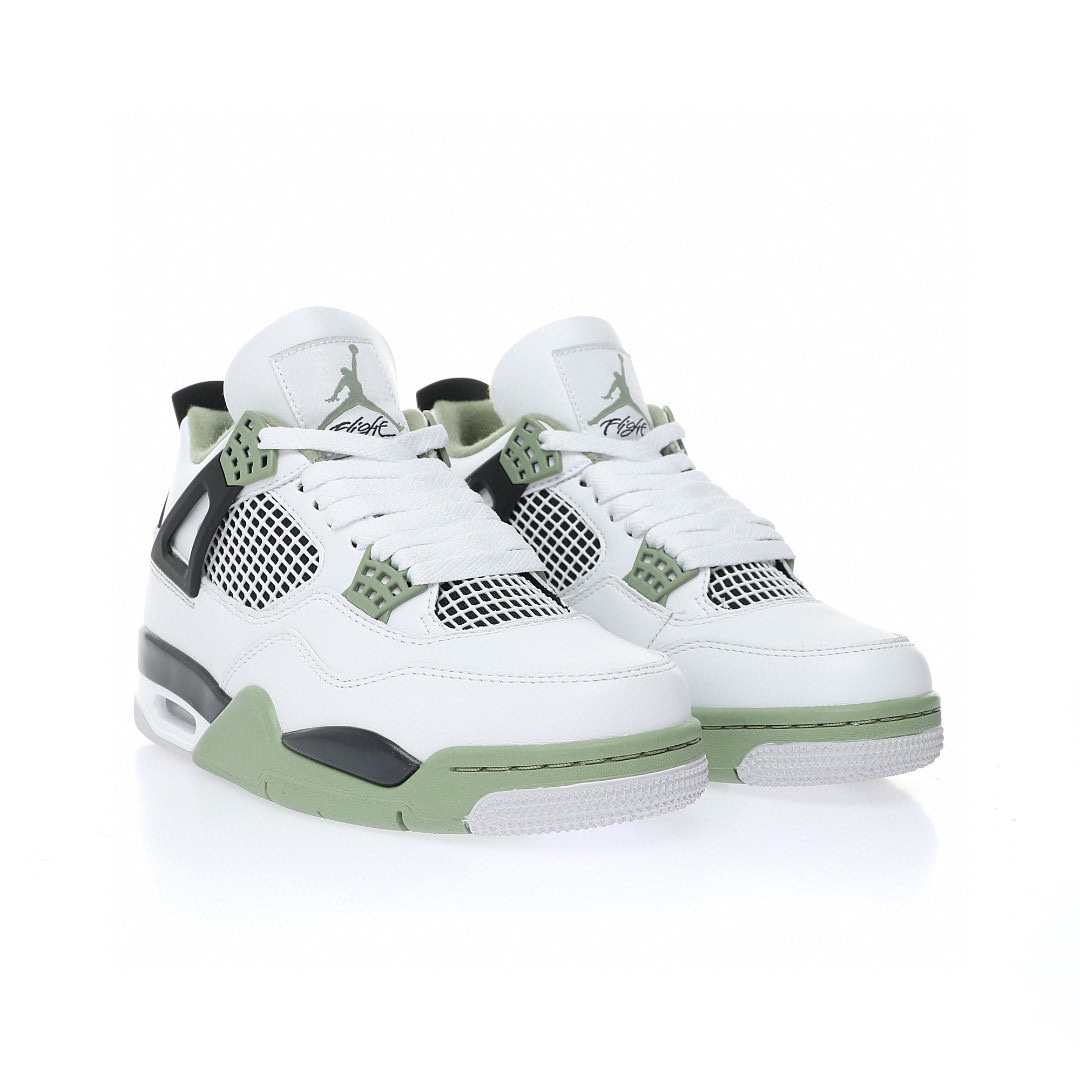 Nike Wmns Air Jordan 4 Retro"Oil Green/Seafoam 白黑綠鼠尾草