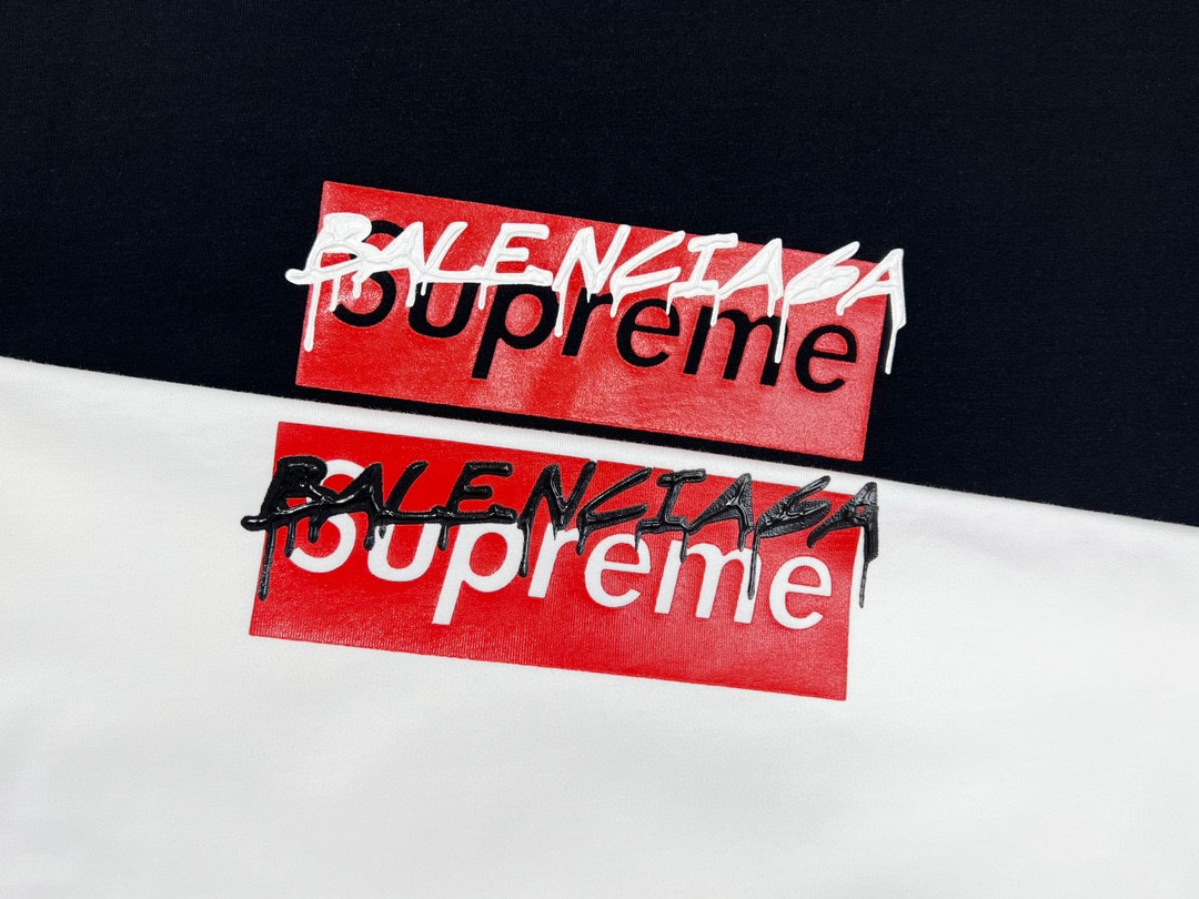 Supreme ✘ BALENCIAGA 巴黎世家聯名字母logo標識印花短袖