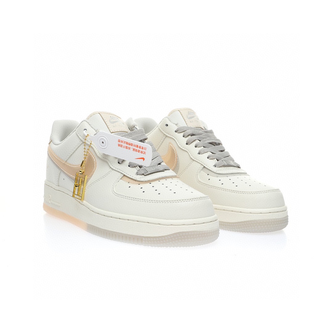 Nike Air Force 1 「米白灰淡黃CC香奈兒雙鈎」