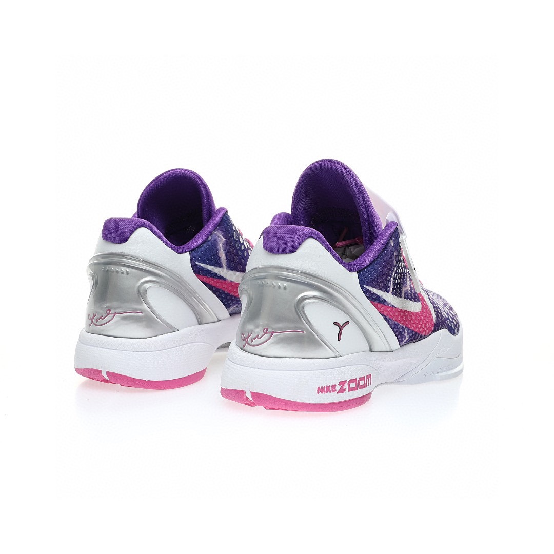 Nike Zoom Kobe 6 Protro VI"KAY YOW"ZK6科比六代低幫運動籃球鞋「慈善乳腺癌深紫粉白雙鈎」