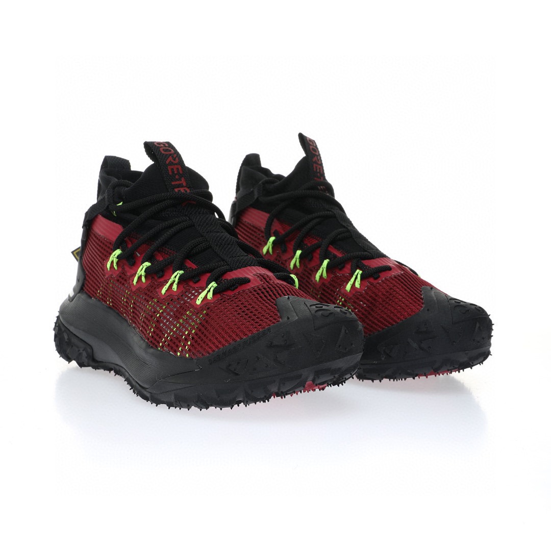 NIKE ACG Mountain Fly GTX SE Mid"Black/Wine Red/Volt"ACG山脈2代系列中幫戶外登山越跑徒步休閒運動鞋「網布黑酒紅螢光綠」