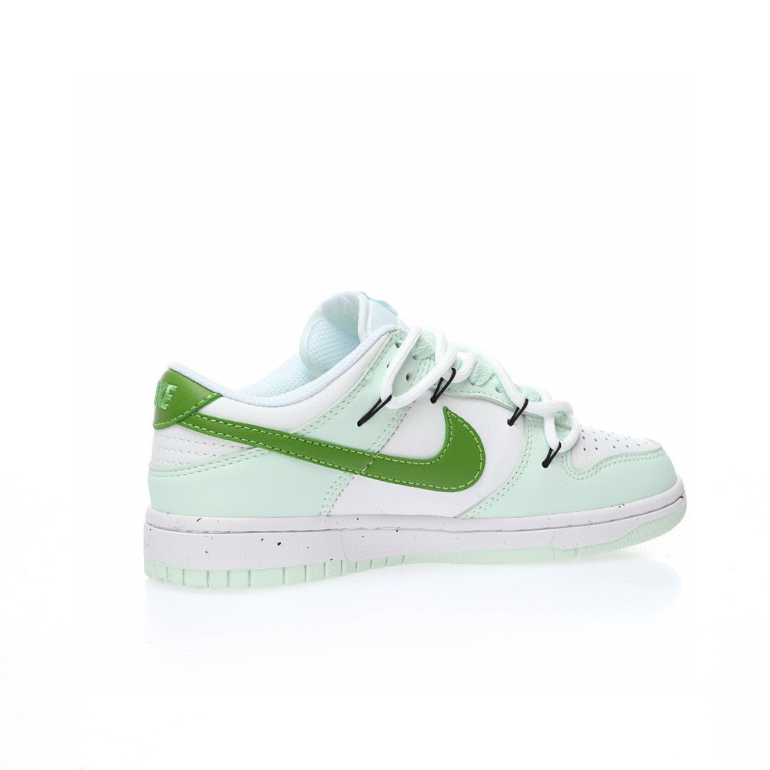 Dunk Low 皮革薄荷綠白綠綁繩
