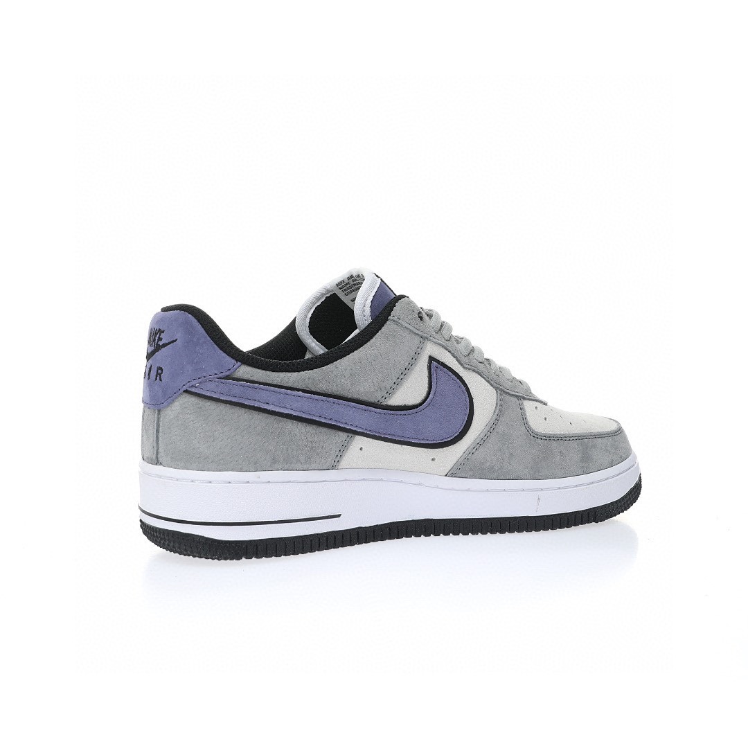 Nike Air Force 1 “麂皮樹灰黑紫鉤”