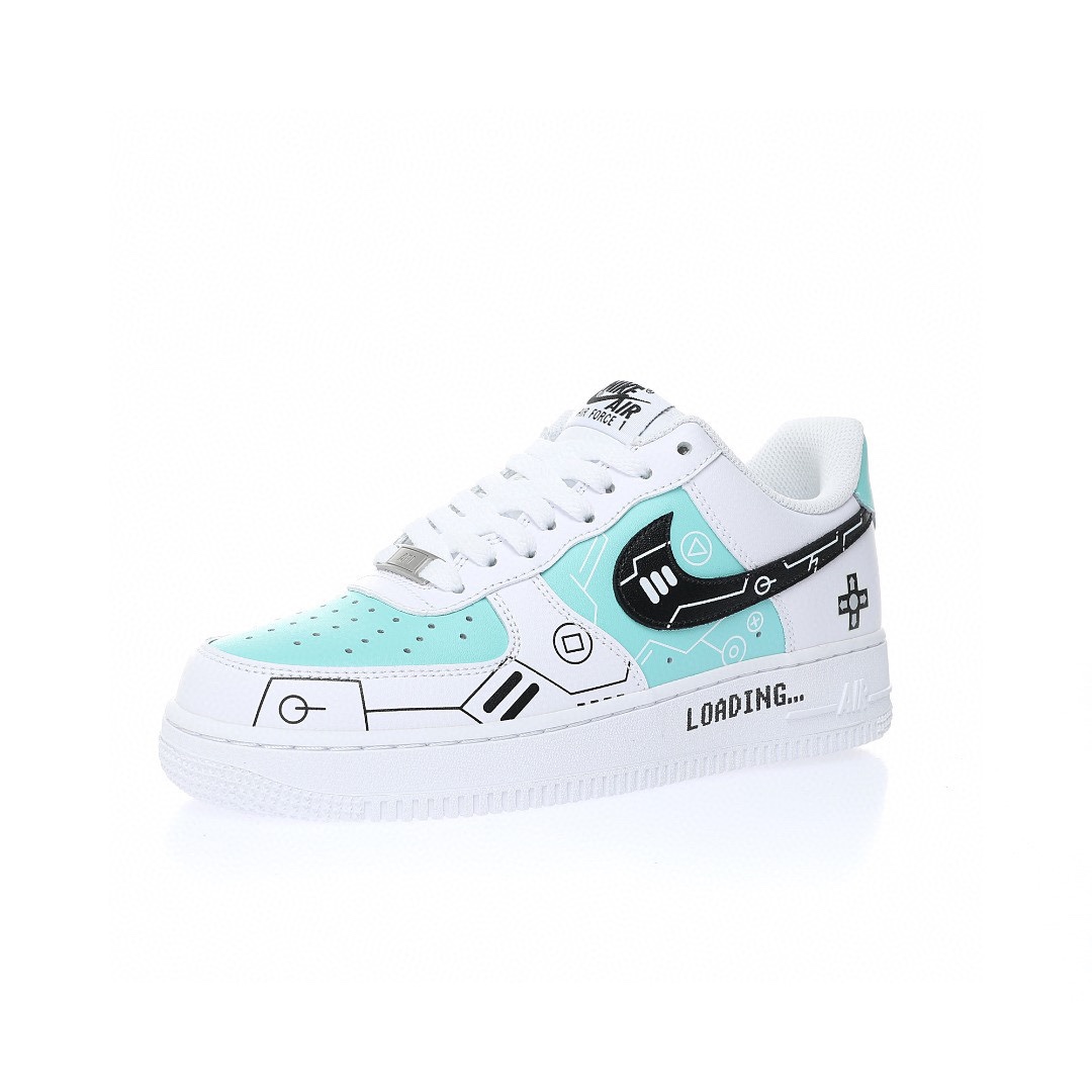 Nike Air Force 1 “皮革白黑薄荷遊戲印花”