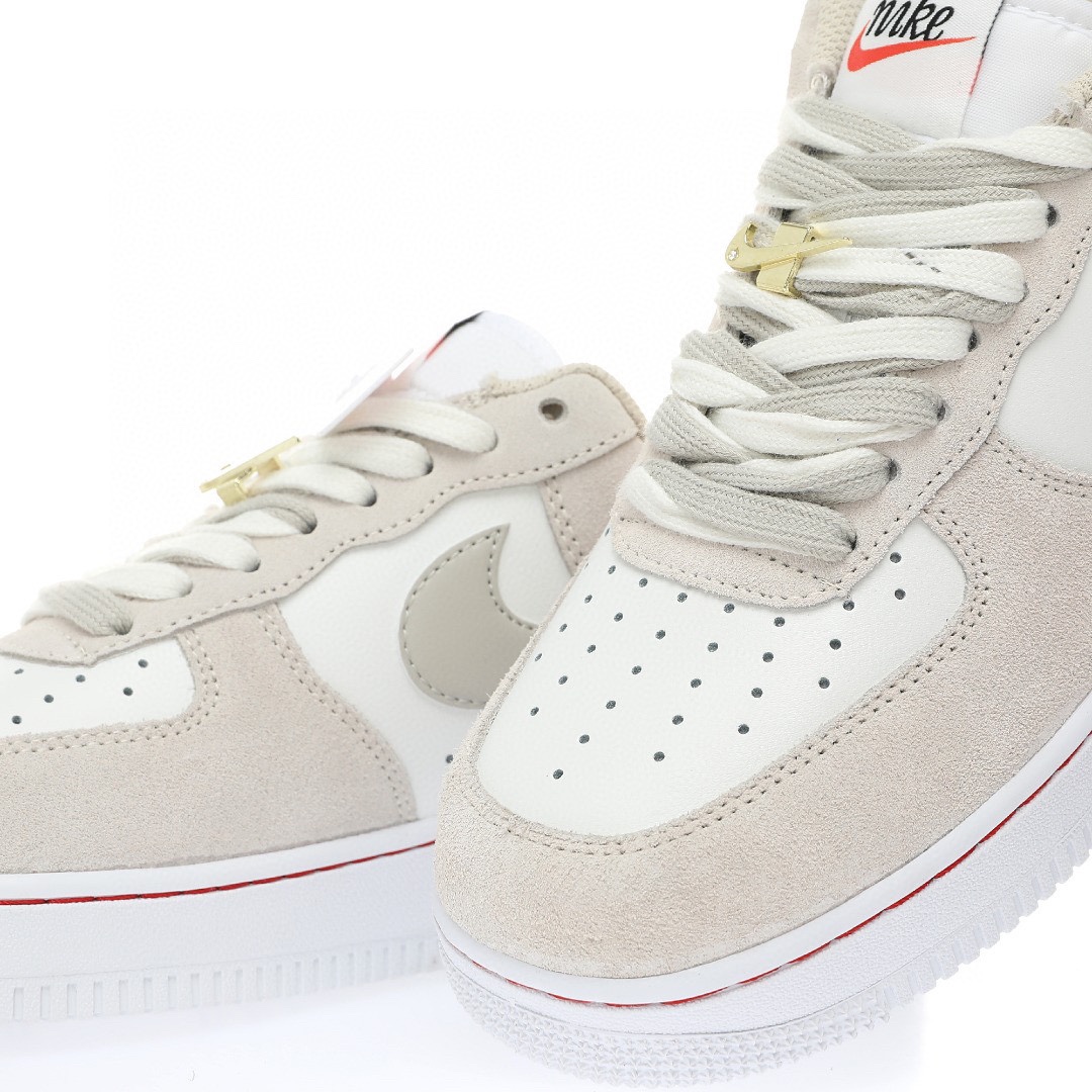 Nike Air Force 1 “拼接米白紅金扣”