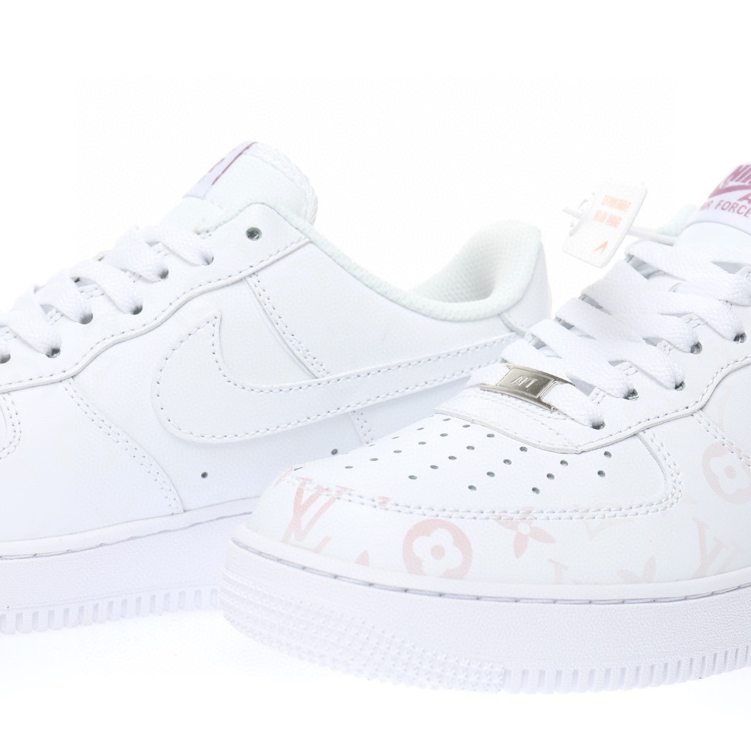 變色！Nike Air Force 1 “白黑淺粉LV老花光變紫外線”