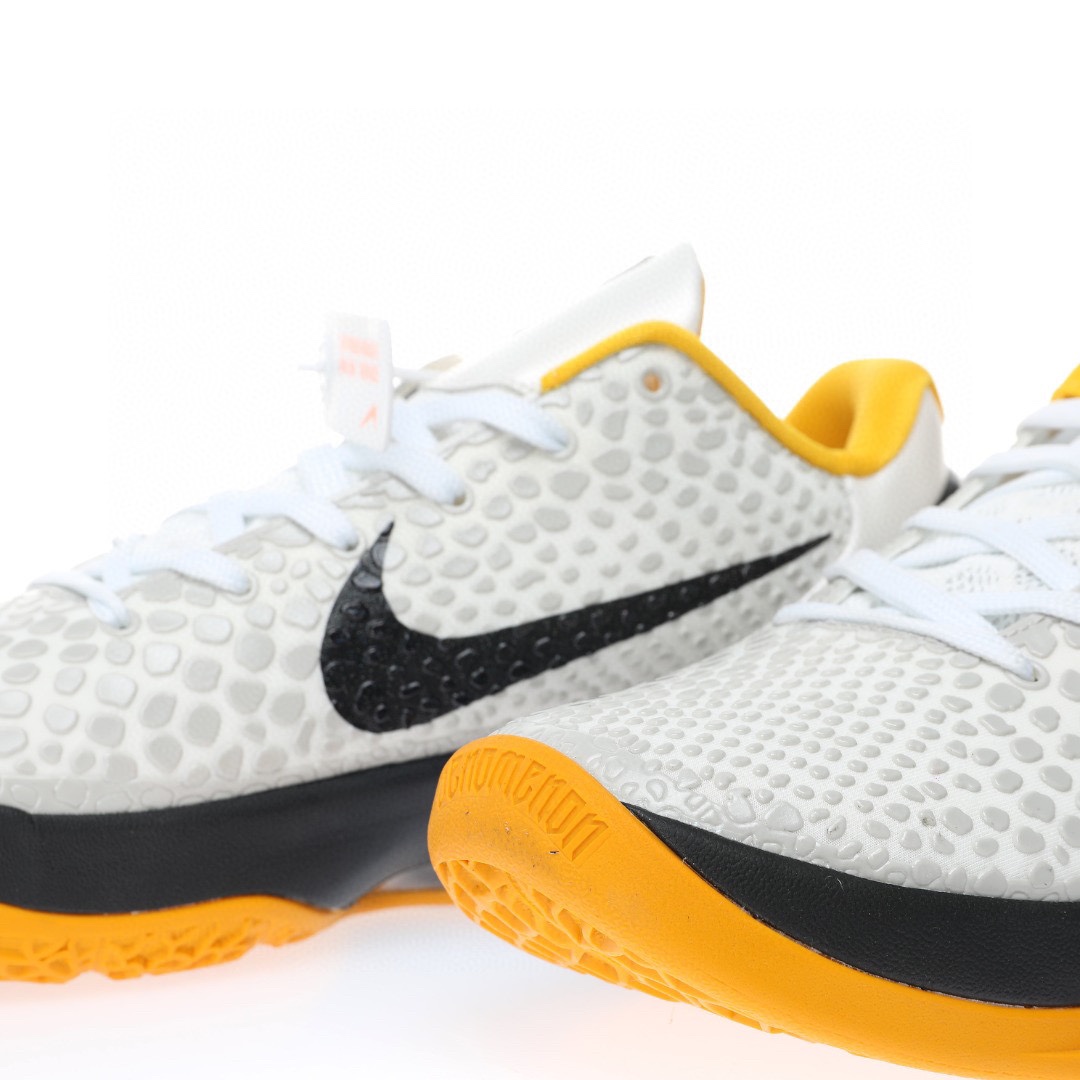 Nike Zoom Kobe VI Protro"White Del Sol"ZK6科比六代低幫運動籃球鞋「季後賽白黑黃色」