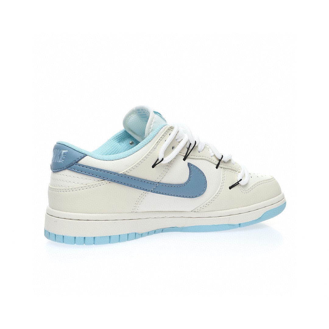 Dunk Low “皮革奶白淺藍綁繩”