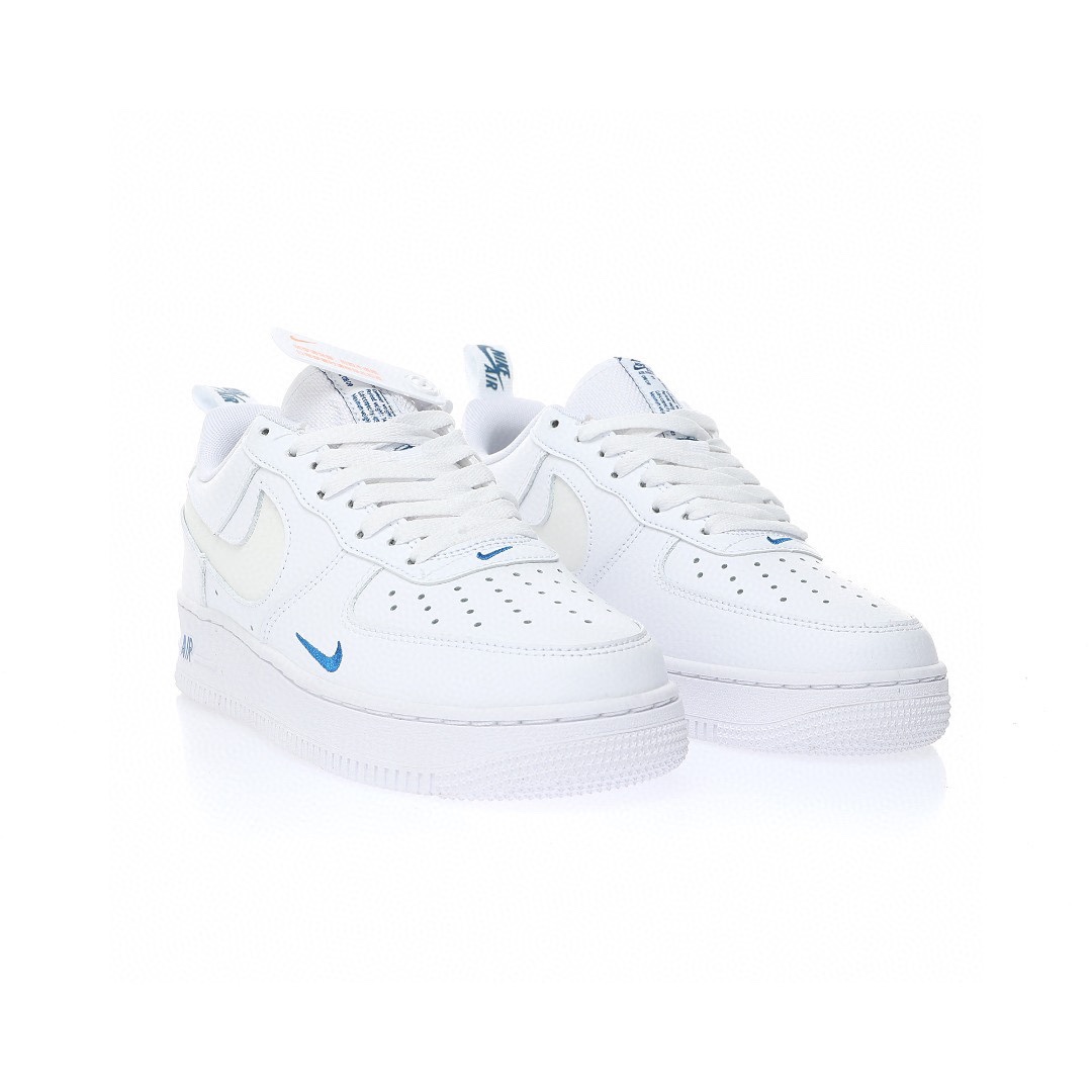 Nike Air Force 1 “皮革白寶藍小雙鉤3M鉤”