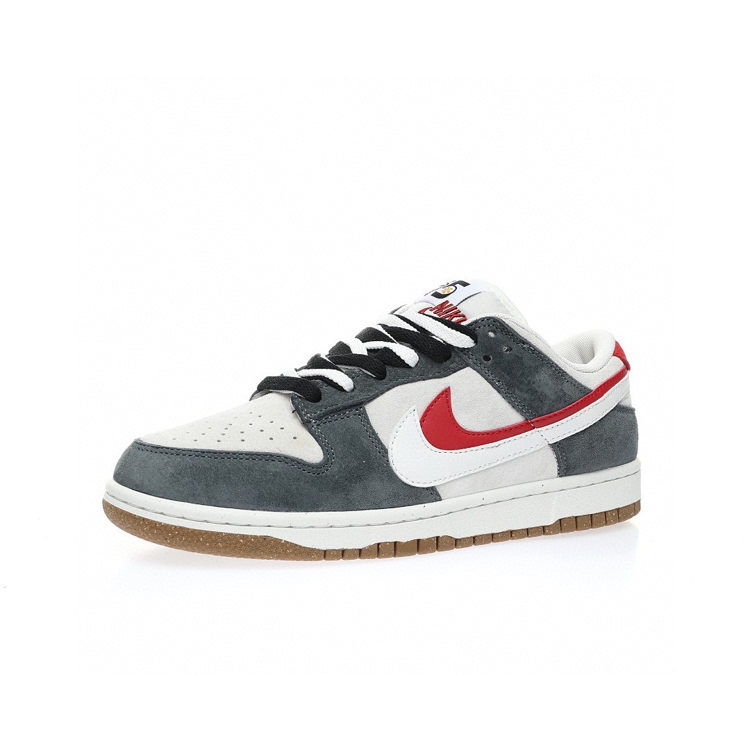 Dunk Low “麂皮黑灰紅雙鉤”