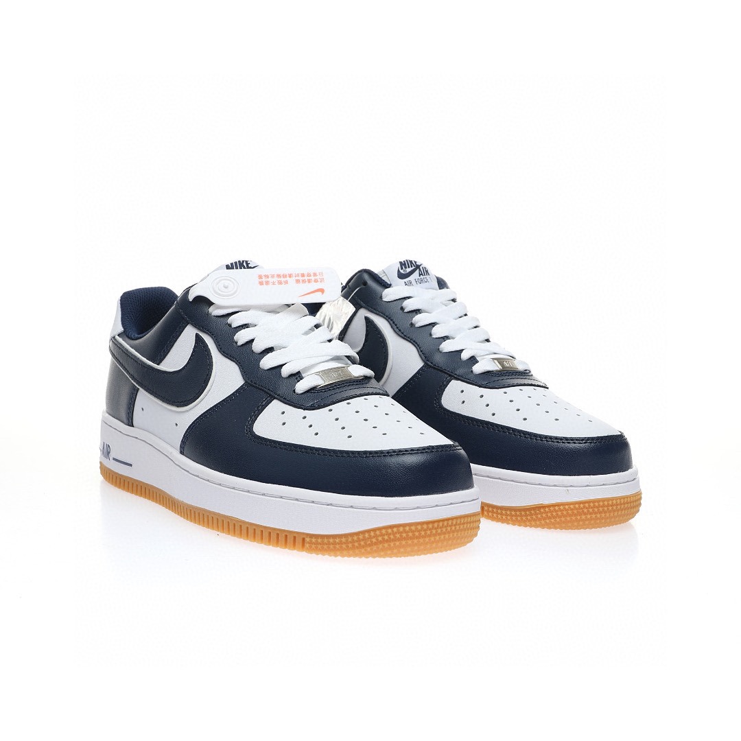 Air Force 1 「皮革海軍藍白生膠底」