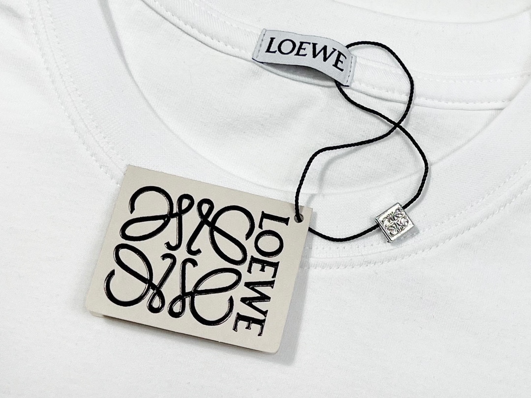 LOEWE/羅意威 23SS新款 龍貓logo圖案字母純色休閒短袖男T恤女