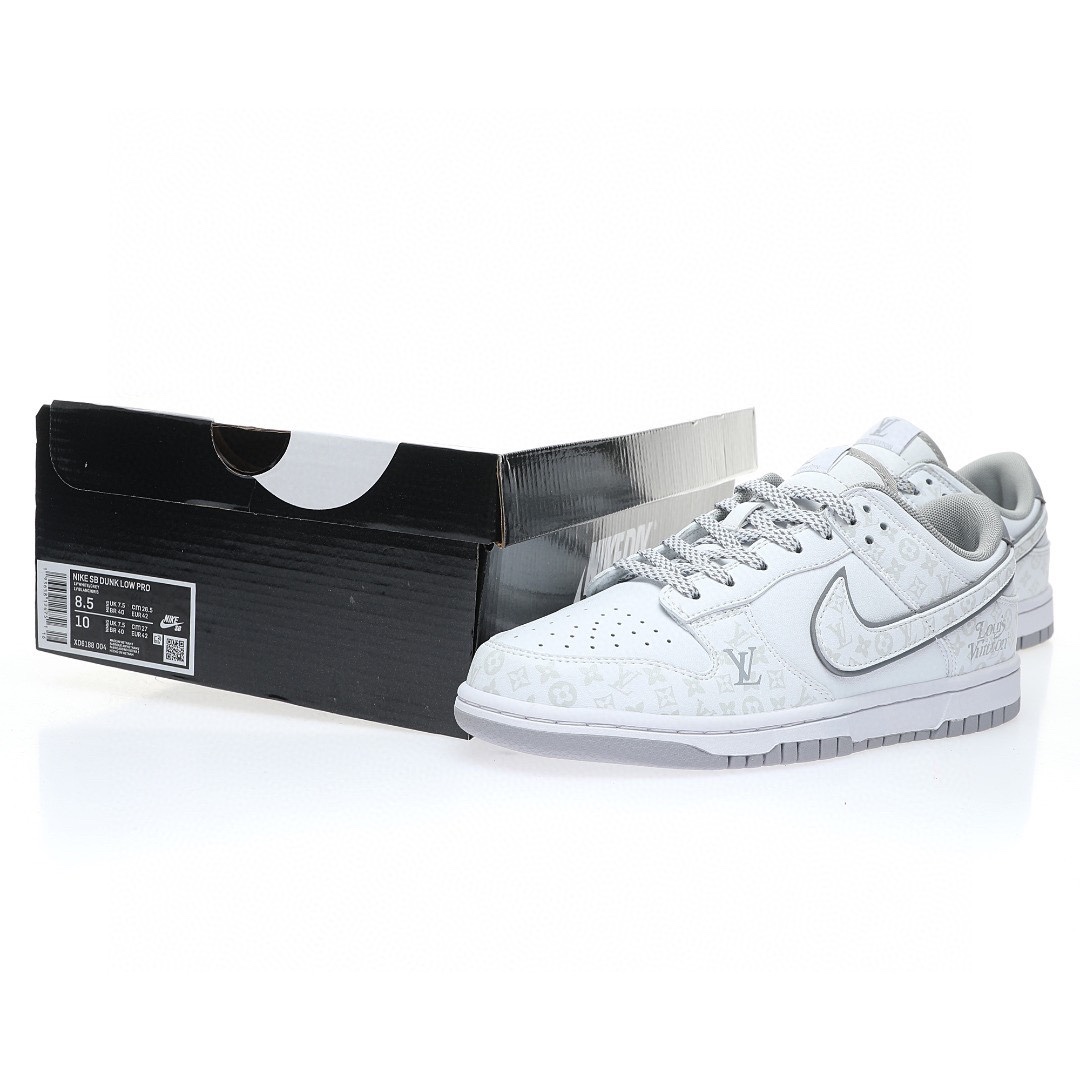 Dunk Low “皮革白灰LV老花”