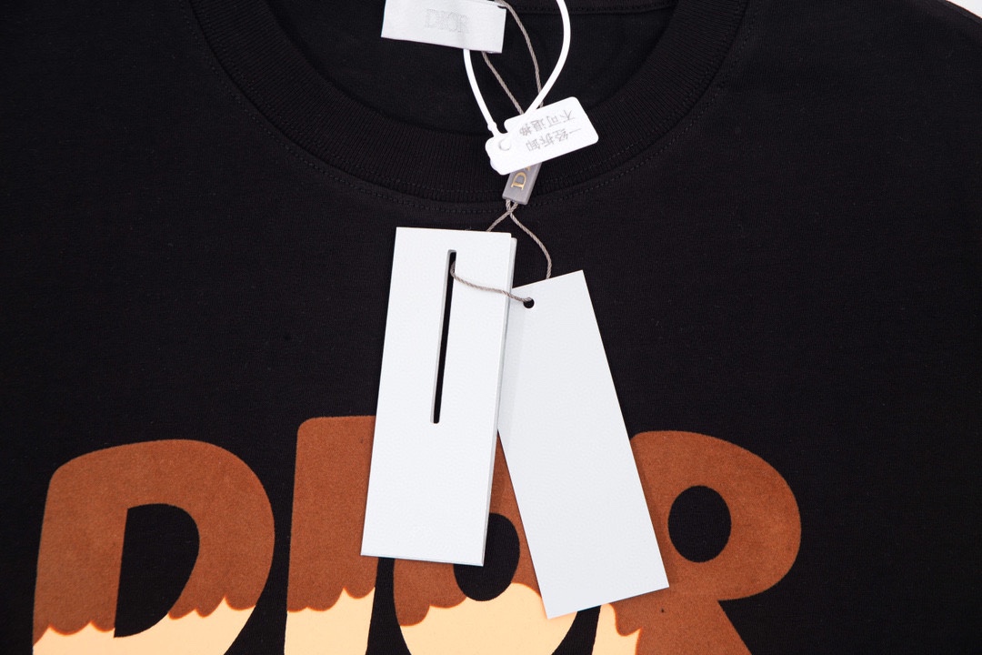 【 DIOR 】23夏季新款胸前LOGO字母印花简约休闲宽松短袖T恤男女同款