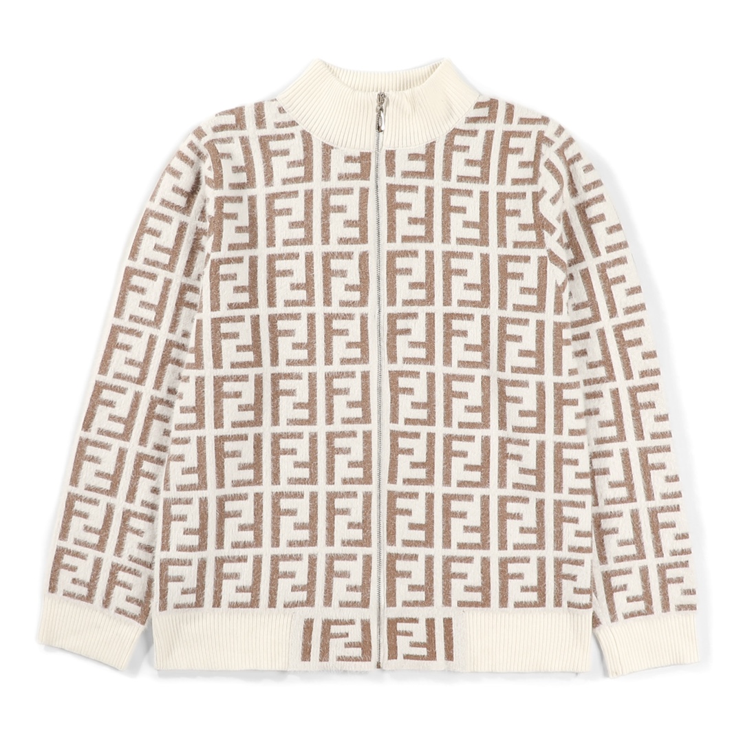 【FENDI】🧡FFモチーフ刺繍入りニットカーディガン セーター🌟