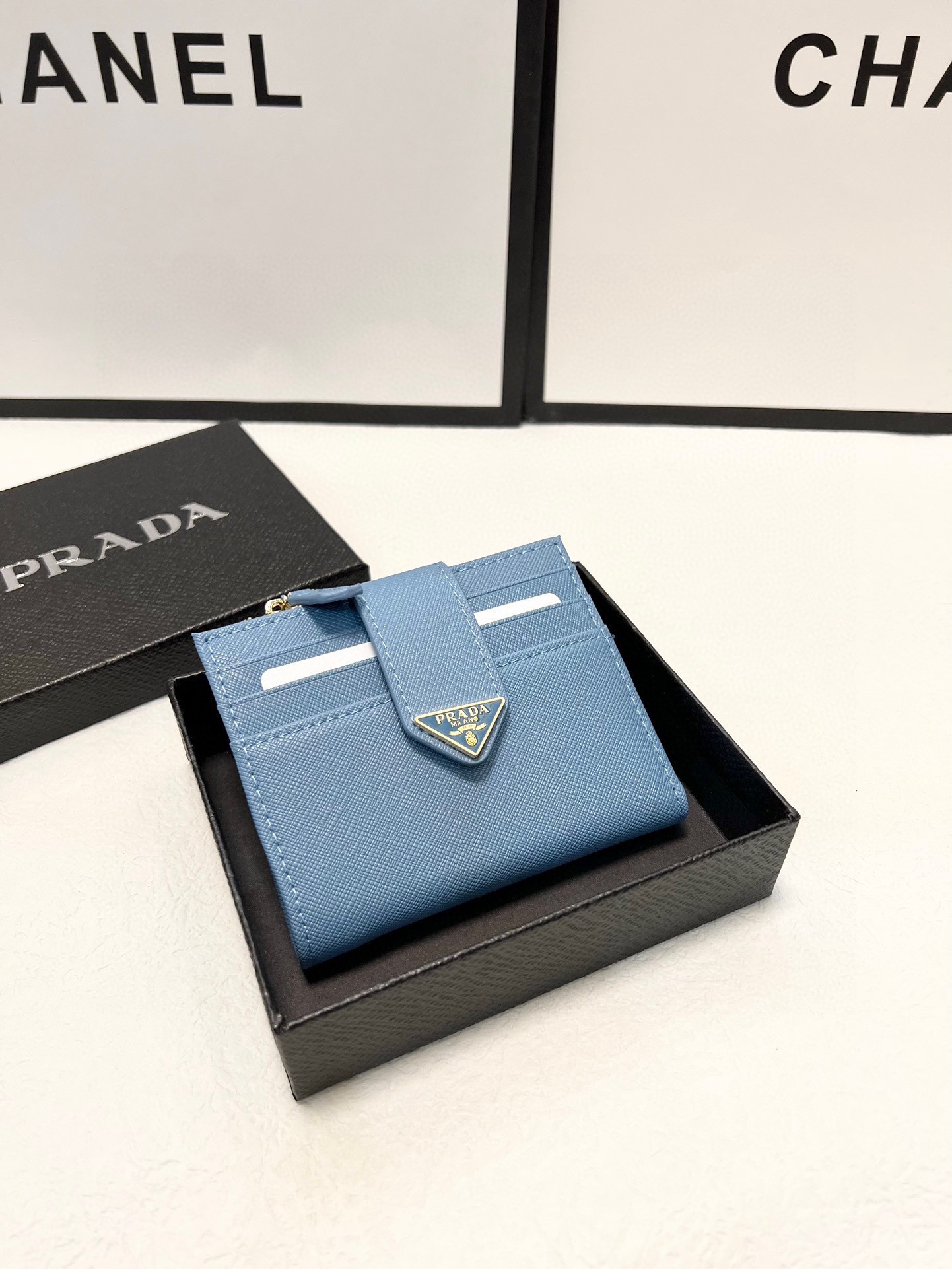 【PRADA】プラダ サフィアーノ レザー カードホルダー ミニ財布