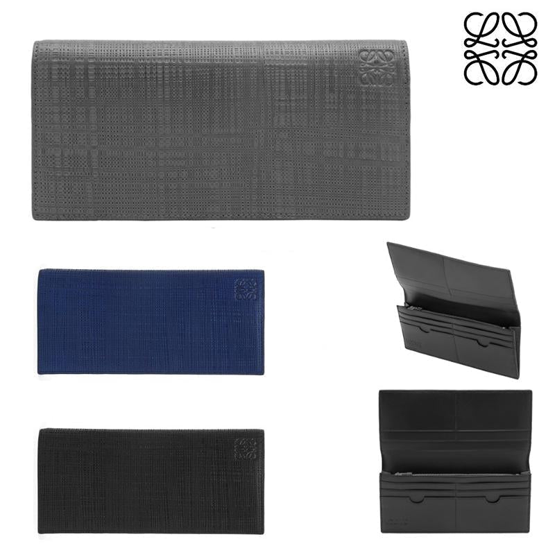 【LOEWE】テクスチャードカーフ 長財布 ホリゾンタルロゴ刻印