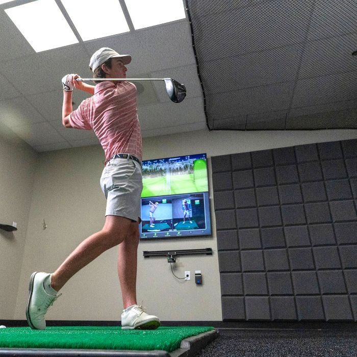 A Swing Evaluation at a GOLFTEC Centre in progress. During the introductory Swing Evaluation, a Certified GOLFTEC golf coach will assess the state of your golf game and your goals, while outlining a defined path to help you improve.
