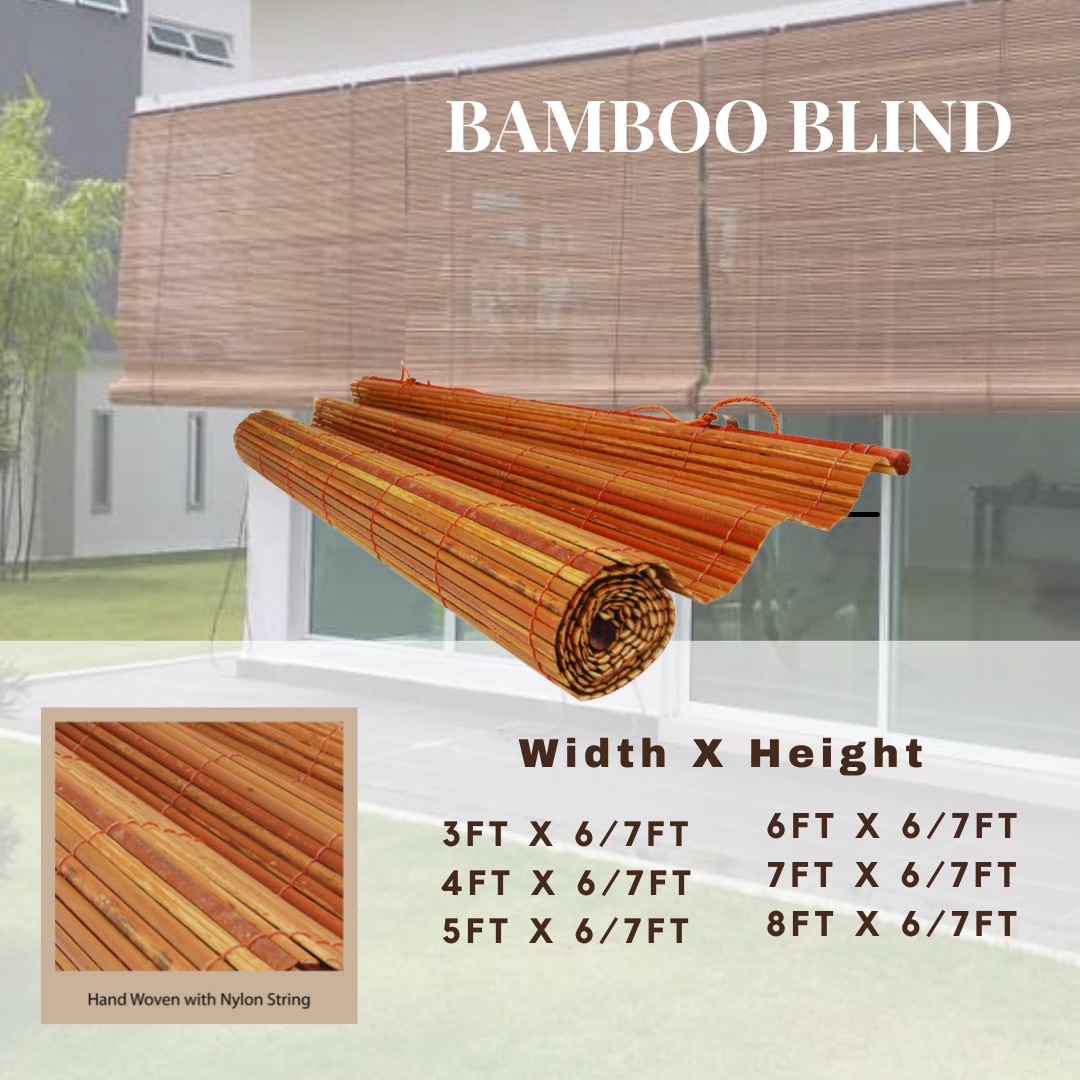 户外自然色竹帘 Outdoor Bamboo Blind Natural Colour