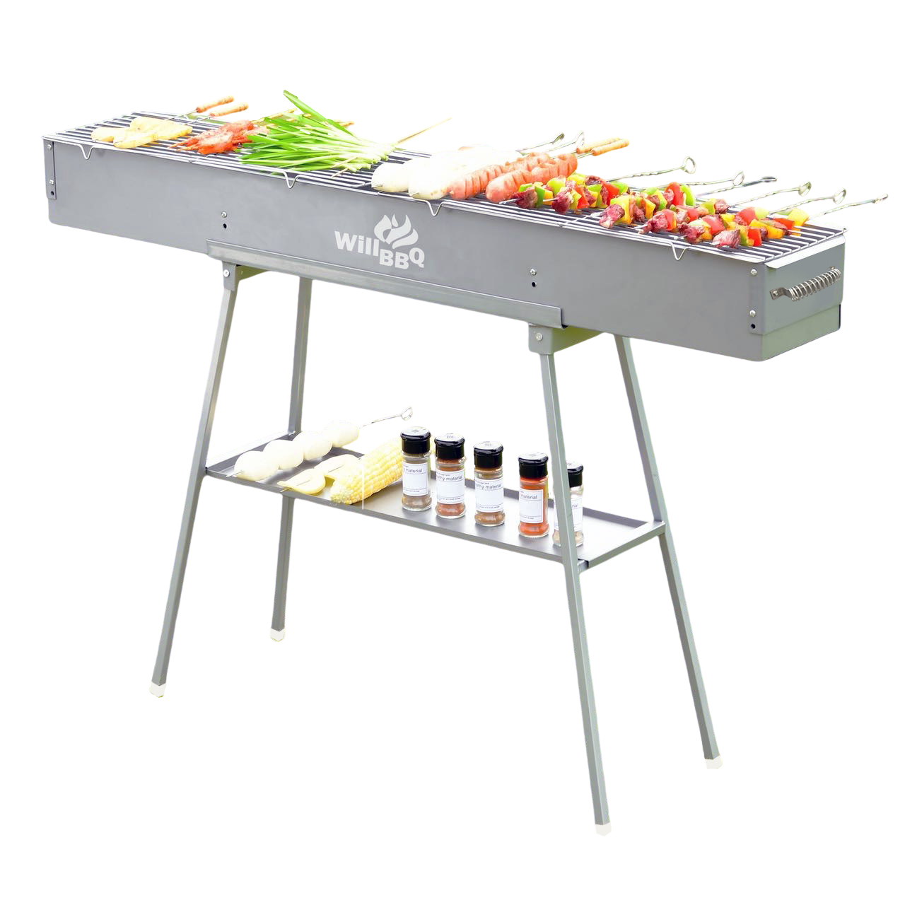 120cm x 18cm Commercial Quality Portable Charcoal Hibachi BBQ Camping Barbecue Grill