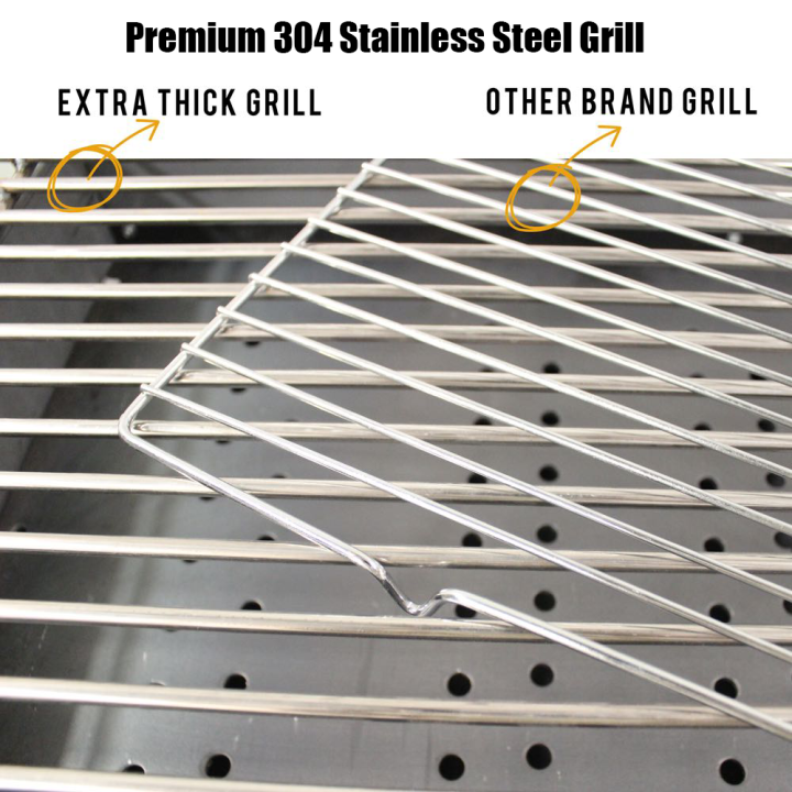 WillBBQ 120(L)x26(W)cm Charcoal BBQ Portable Hibachi Grill for Skewer