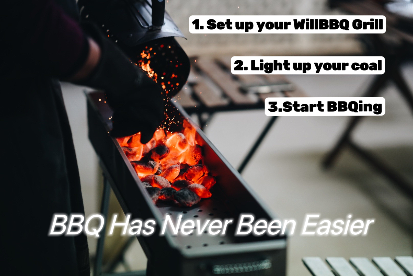 WillBBQ MultiSize Professional Charcoal Hibachi Portable Kebab Skewer