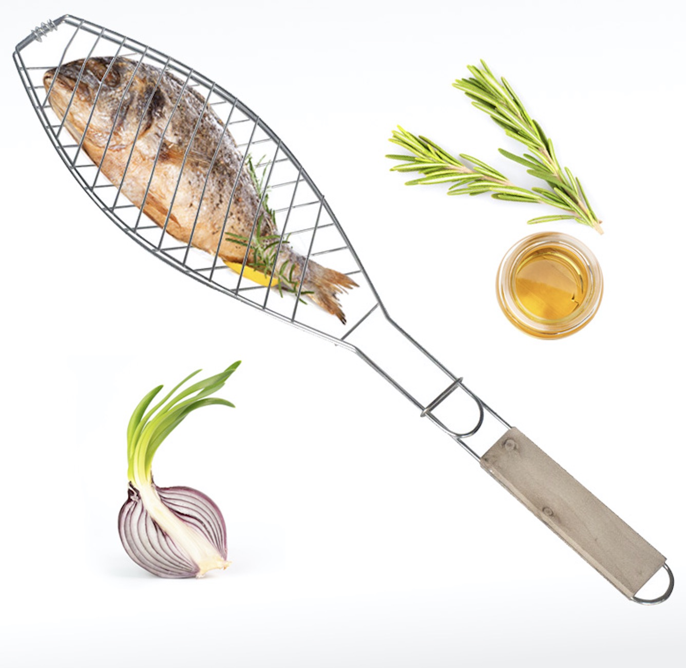 Fish Shape Barbecue Grilling Basket Clip
