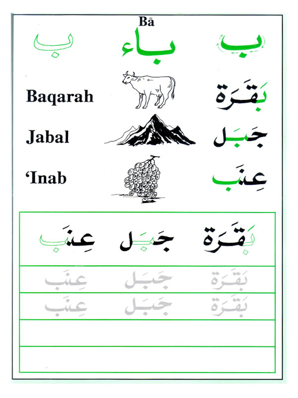 Shapes and Forms of Arabic Letters