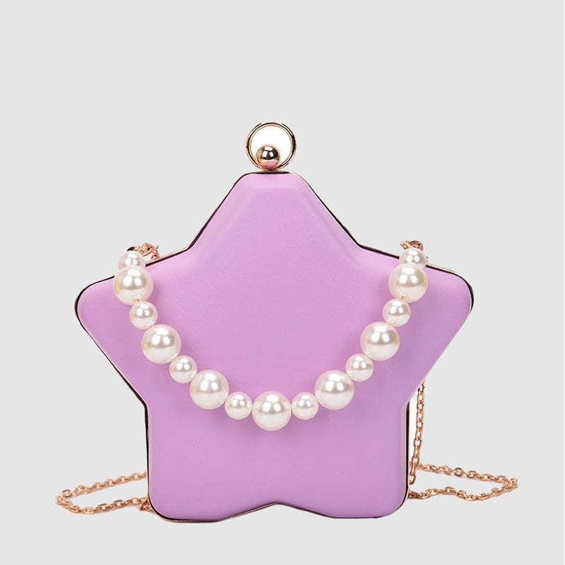 Women's Star Pearls Chain Evening Clutch
