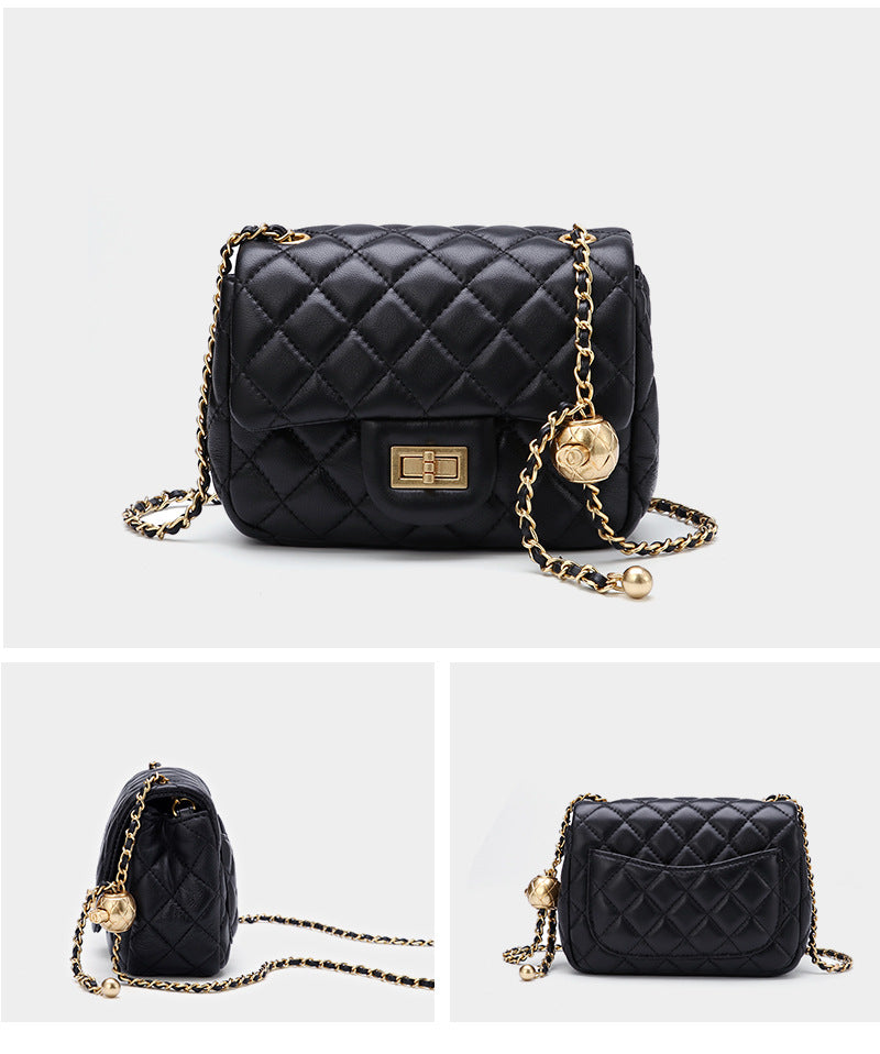 Women's Quilted Chains Crossbody Bags in Genuine Leather